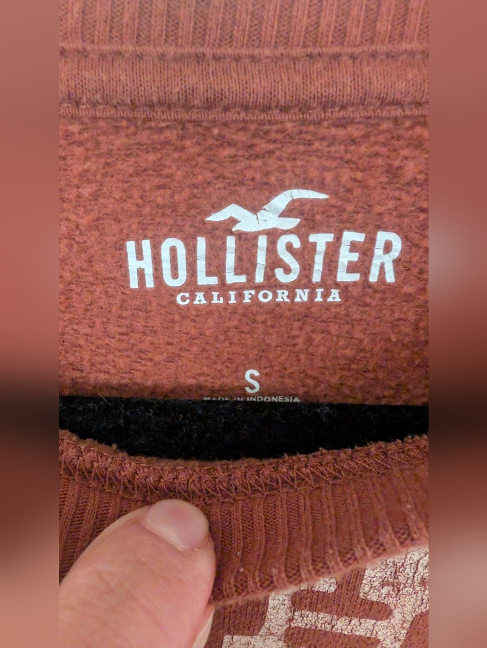 Hollister Rust Crewneck with Blue & Orange Graphic - Picture 5 of 7
